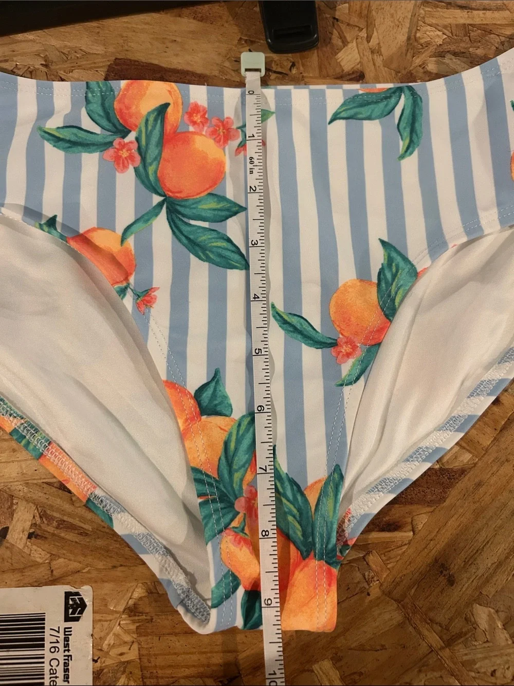 Kids Striped Blue & White Bikini with Orange Floral Print
